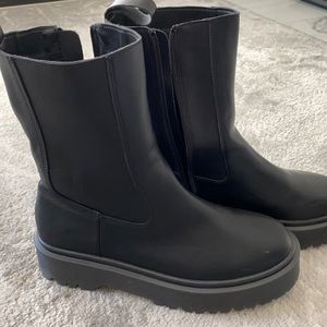 SHEIN All Black Combat Boots— COMFY